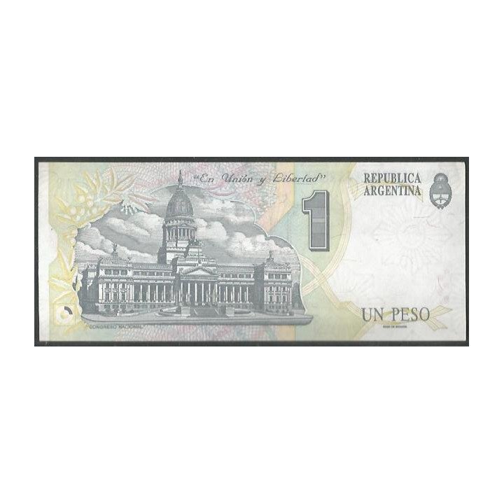 Argentina 1 Peso ND1993 Serie B P339b reverso