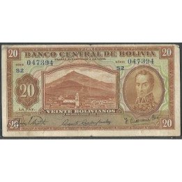 Bolivia 20 Bolivianos L 20 Jul 1928 Serie S2 P131
