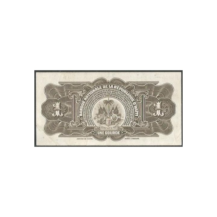 Haiti 1 Gourde L1919 P200a(1-1) reverso