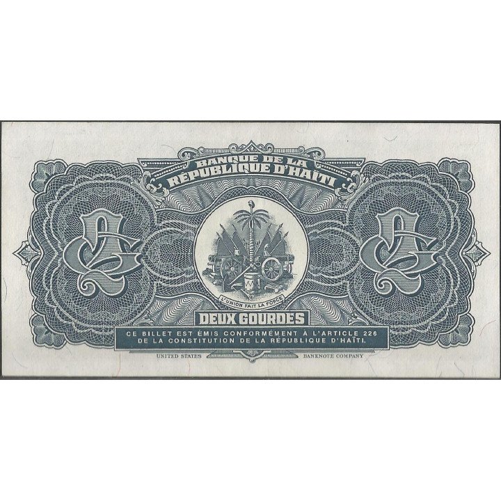 Haiti 2 Gourdes 1990 P254a reverso