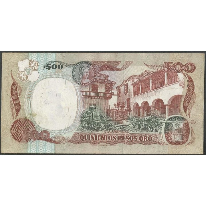 Billete de 500 Pesos 12 Oct 1987 BGW400 reverso