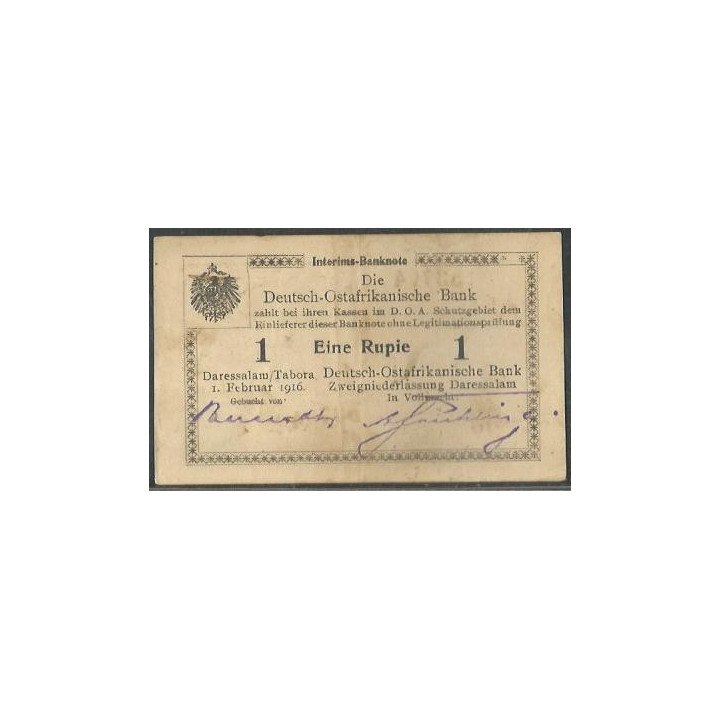 Africa Oriental Alemana 1 Rupia 1 Feb 1916 P19a