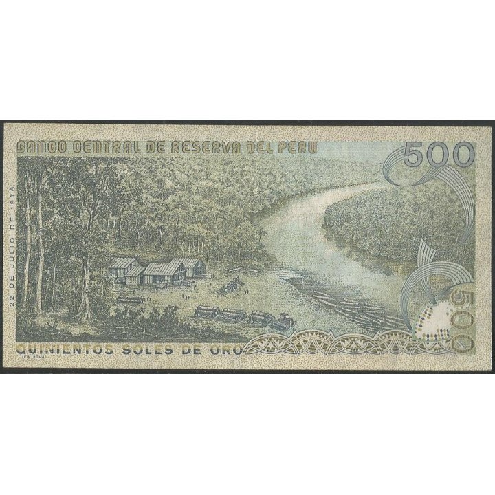 Peru 500 Soles 22 Jul 1976 P115 reverso