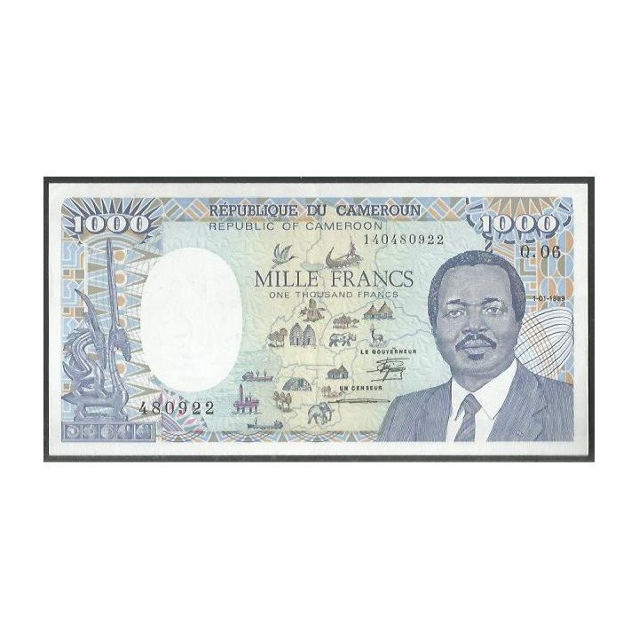 Camerun 1.000 Francs 1 Ene 1989 P26a