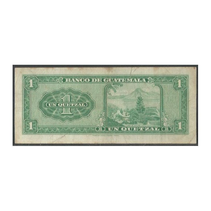 Guatemala 1 Quetzal 13 Ene 1967 P52d reverso