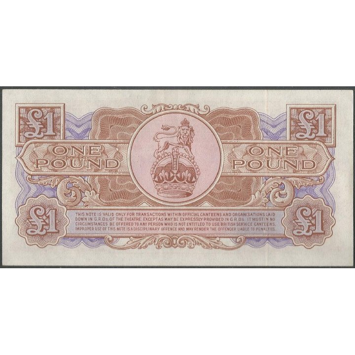 Inglaterra 1 Pound ND1956 Serie 3 PM29 reverso