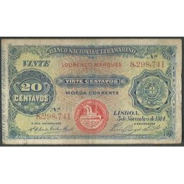 Mozambique 20 Centavos 5 Nov 1914 P54