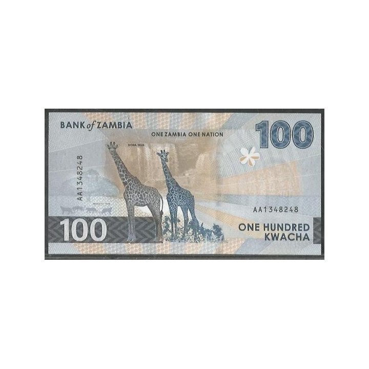 Zambia 100 Kwacha 2024 P65 reverso