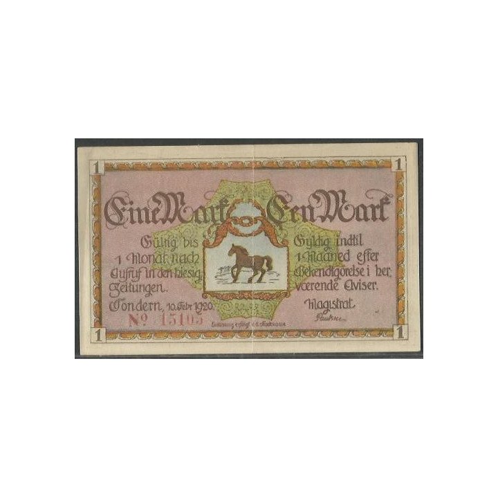 Alemania - Tondern 1 Mark 25 Ago 1923