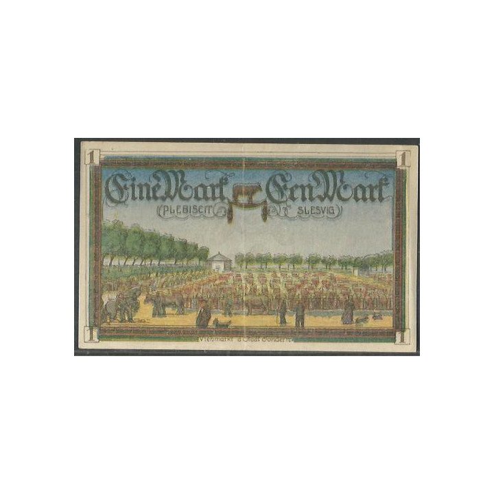 Alemania - Tondern 1 Mark 25 Ago 1923 reverso