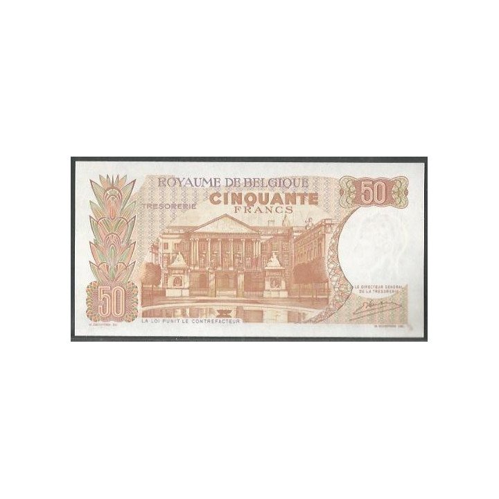 Belgica 50 Francs 16 May 1966 Firma 20 P139 reverso