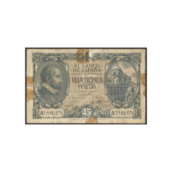 España 25 Pesetas 9 Ene 1940 P116a