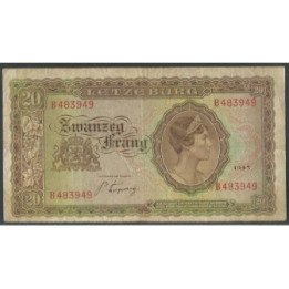 Luxemburgo 20 Frang 1943 P42a