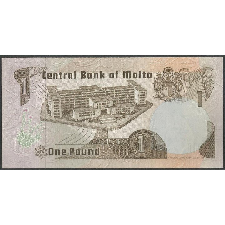 Malta 1 Lira L1967 (79) P34b reverso