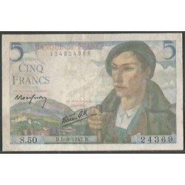Francia 5 Francs 5 Ago 1943 P98a