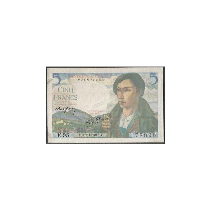 Francia 5 Francs 25 Nov 1943 P98a