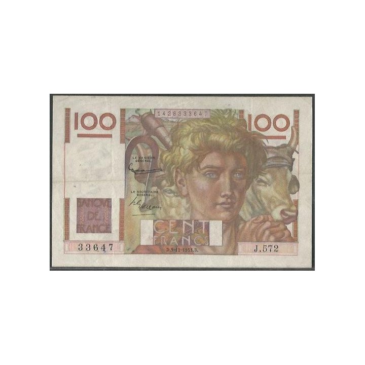 Francia 100 Francs 3 Dic 1953 P128d