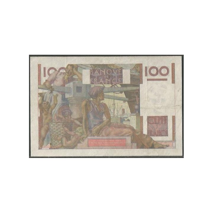 Francia 100 Francs 3 Dic 1953 P128d reverso
