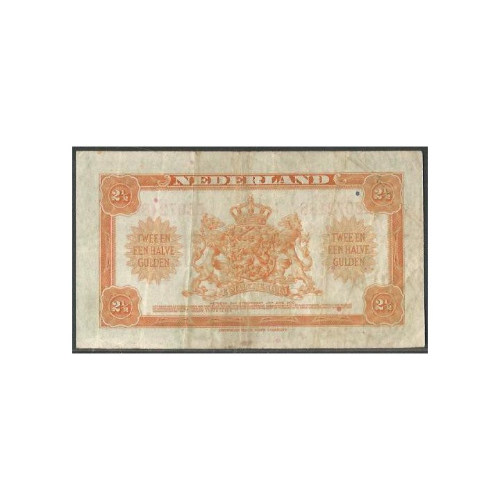 Holanda 2 1/2 Gulden 4 Feb 1943 P65a reverso