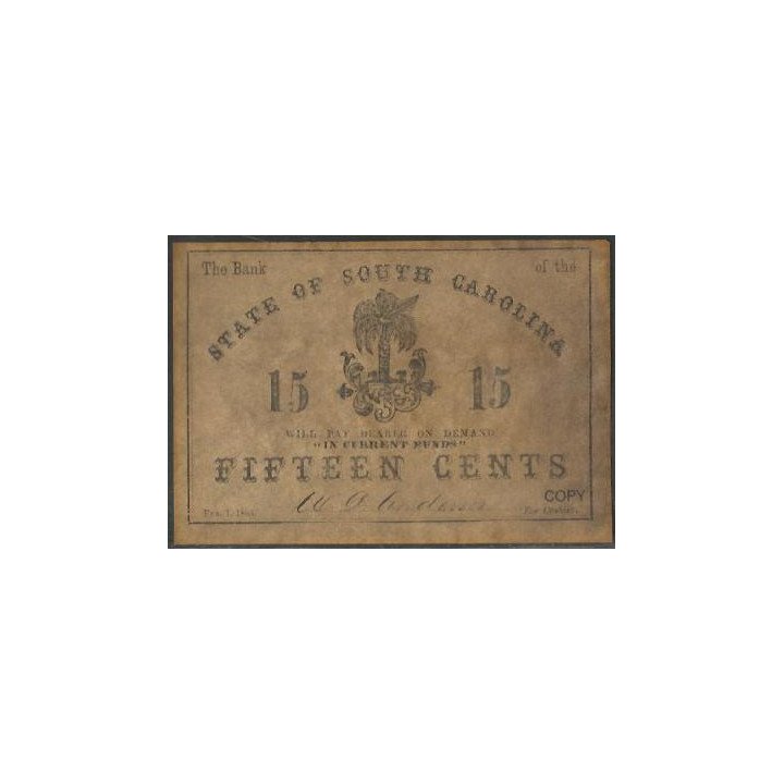 Eeuu - South Carolina 15 Cents 1863 - Fascimil