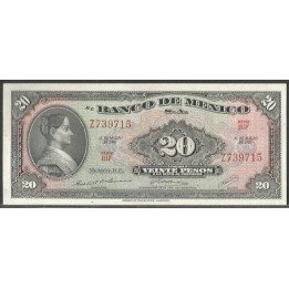 Mexico 20 Pesos 18 Mar 1970 BIF P54o