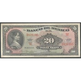 Mexico 20 Pesos 18 Mar 1959 HS P54g
