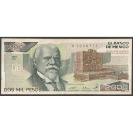 Mexico 2.000 Pesos 24 Feb 1987 Serie CY P86b