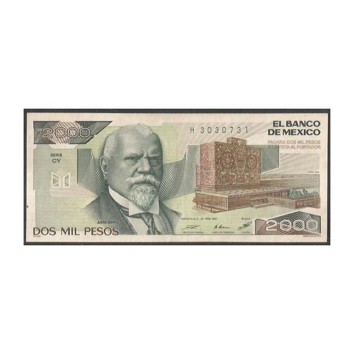 Mexico 2.000 Pesos 24 Feb 1987 Serie CY P86b
