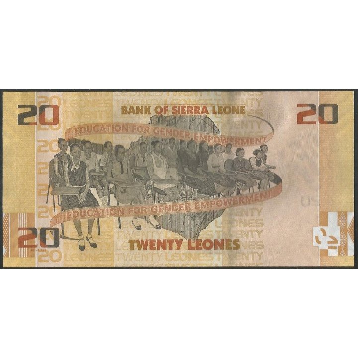 Sierra Leona 20 Leones 27 Abr 2022 P38 reverso