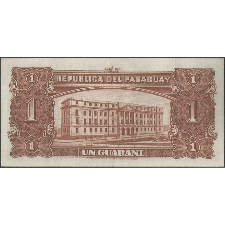 Paraguay 1 Guarani L1952 Serie B P185b2 reverso