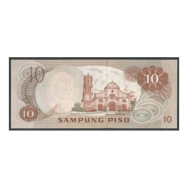 Filipinas 10 Piso 1978 Firma 8 P161a reverso