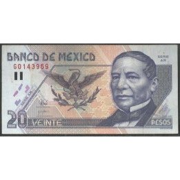Mexico 20 Pesos 17 Mar 1998 Serie AR P106c