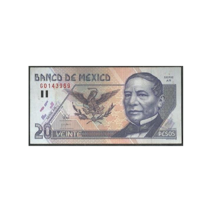 Mexico 20 Pesos 17 Mar 1998 Serie AR P106c