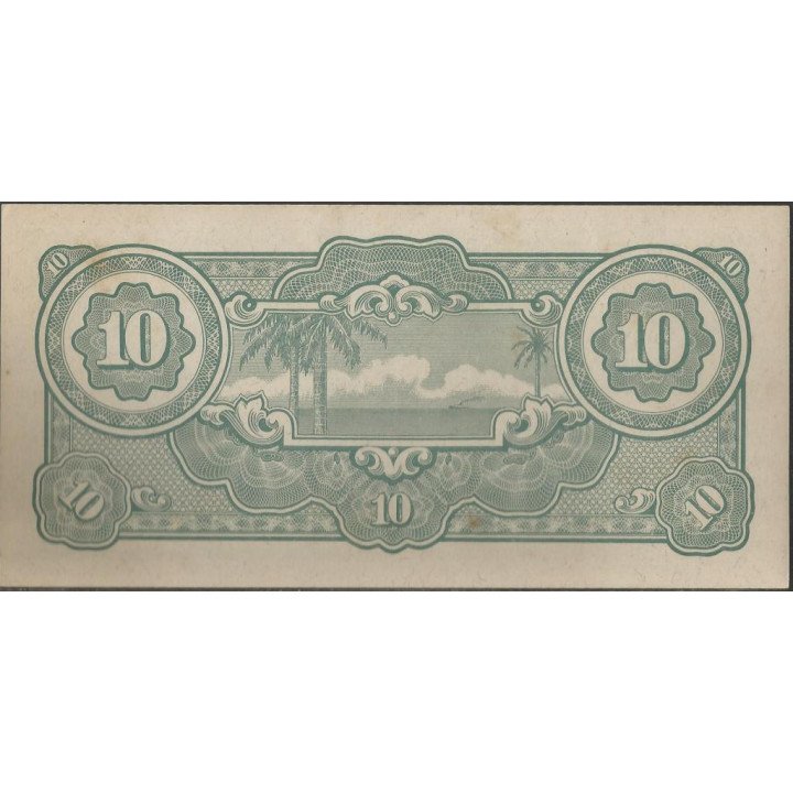 Malaya - Ocupacion Japonesa WWII 10 Dollars ND1944 MP PM7c reverso