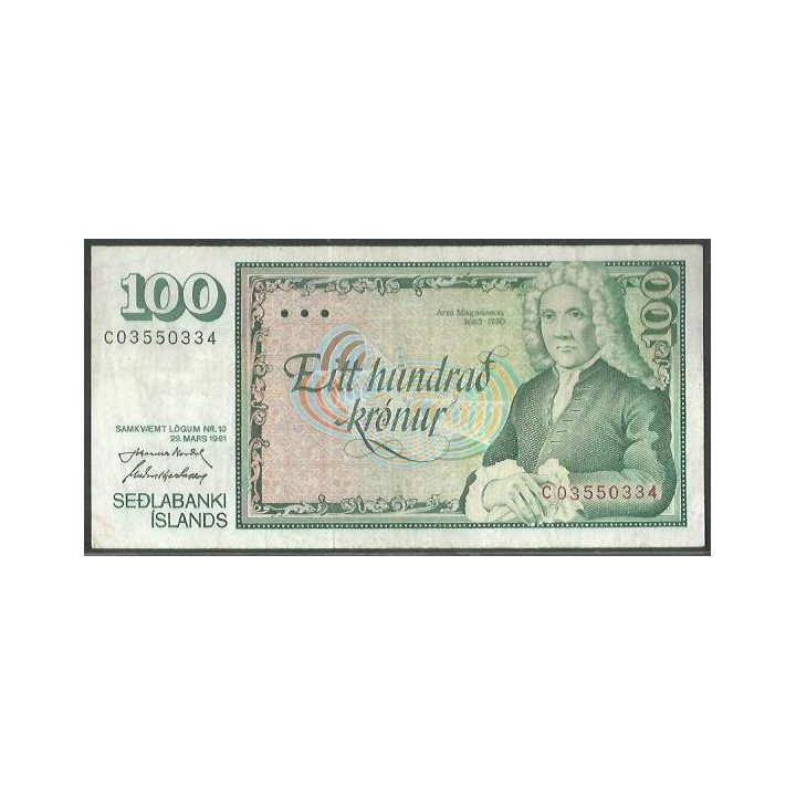 Islandia 100 Kronur 29 Mar 1961 (81) P50a4