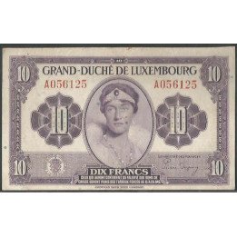 Luxemburgo 10 Francs ND1944 P44a