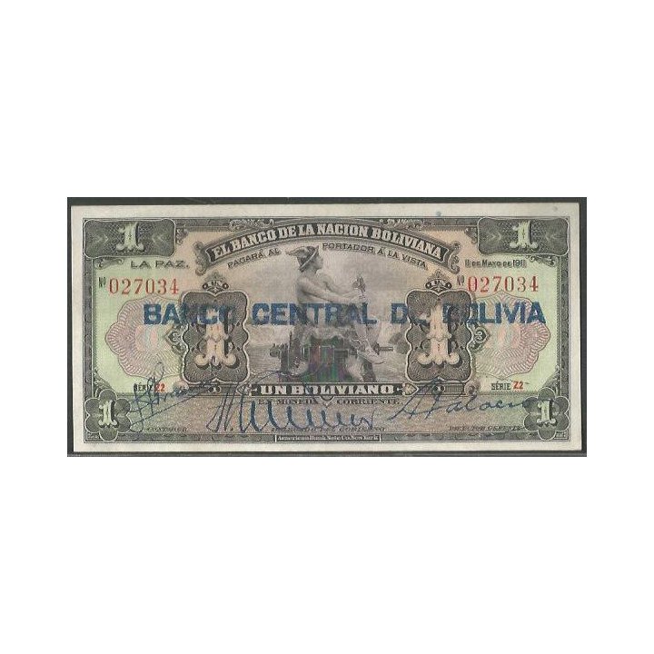 Bolivia 1 Boliviano ND1929 Serie Z2 P112