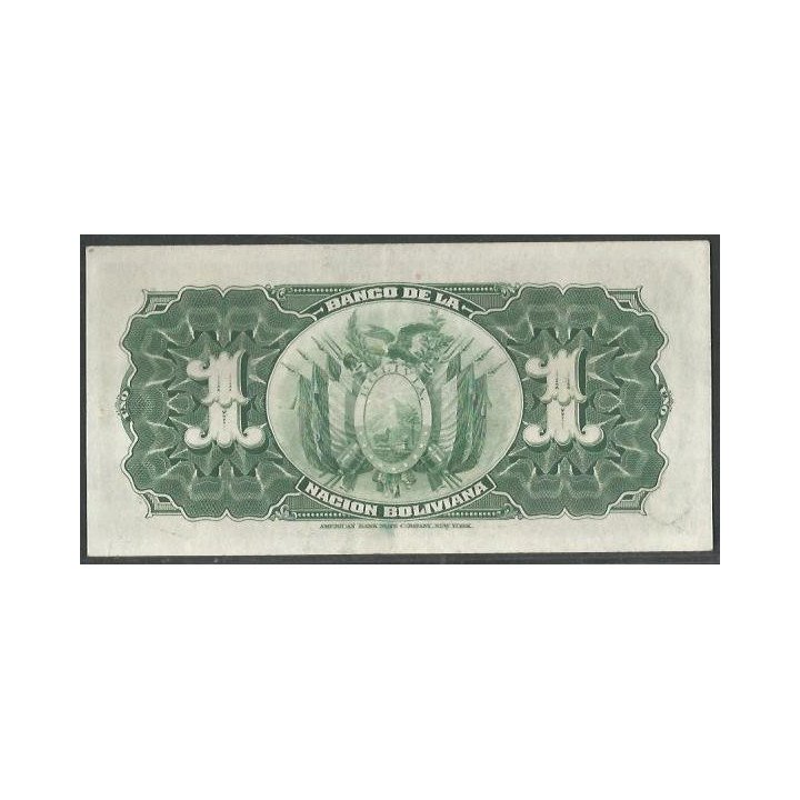 Bolivia 1 Boliviano ND1929 Serie F4 P112 reverso