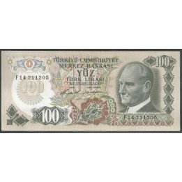 Turkya 100 Liras L1970 (1972) P189a