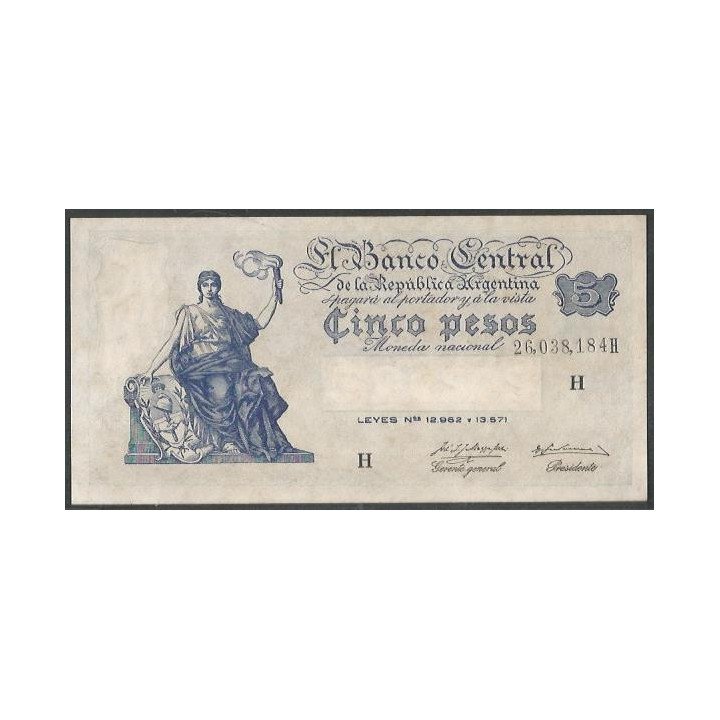 Argentina 5 Pesos ND1951-9 Serie H P264(5)