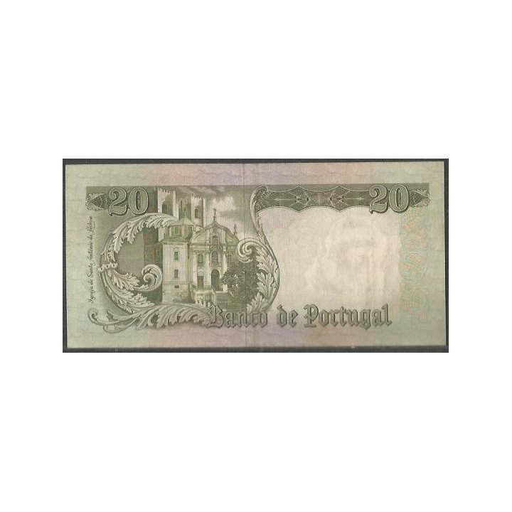Portugal 20 Escudos 26 May 1964 P167a3 reverso