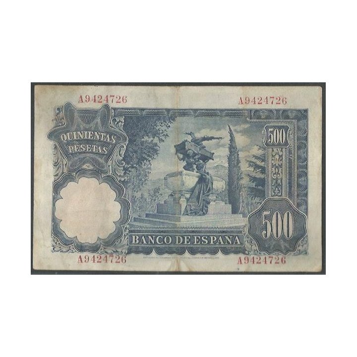 España 500 Pesetas 15 Nov 1951 P142a reverso
