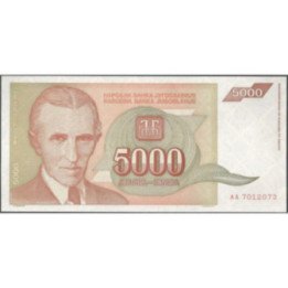 Yugoeslavia 5.000 Dinara 1993 P128