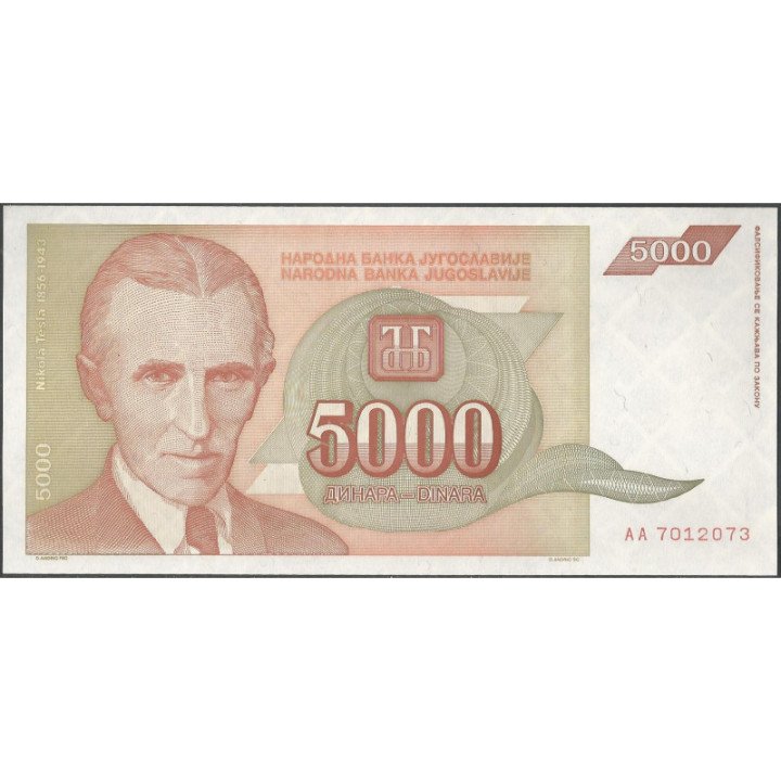 Yugoeslavia 5.000 Dinara 1993 P128