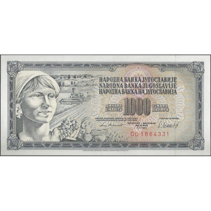 Yugoeslavia 1.000 Dinara 4 Nov 1981 P92d