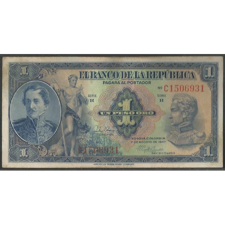 Billete de 1 Peso 7 ago 1947 C BGW035