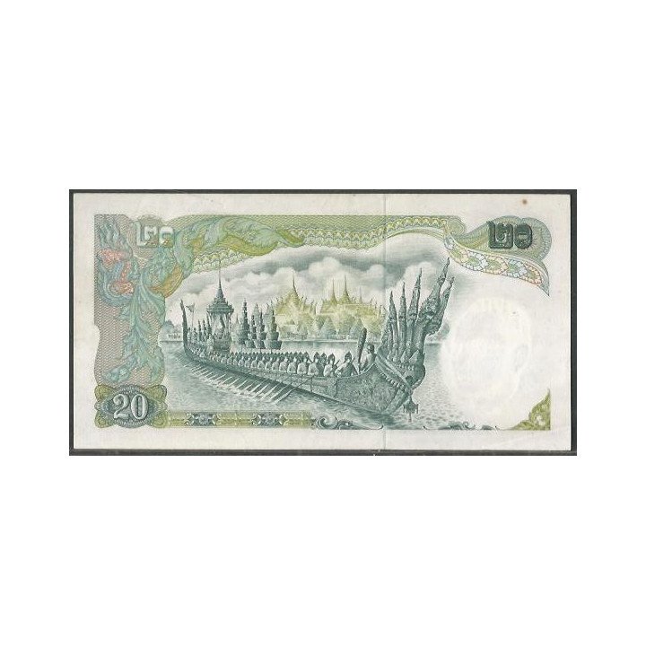 Tailandia 20 Bath ND1971-81 Firma 41 P84a reverso