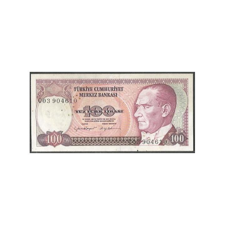 Turkya 100 Liras L1970 (1984) P194a2