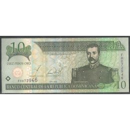 Rep. Dominicana 10 Pesos 2002 P168b