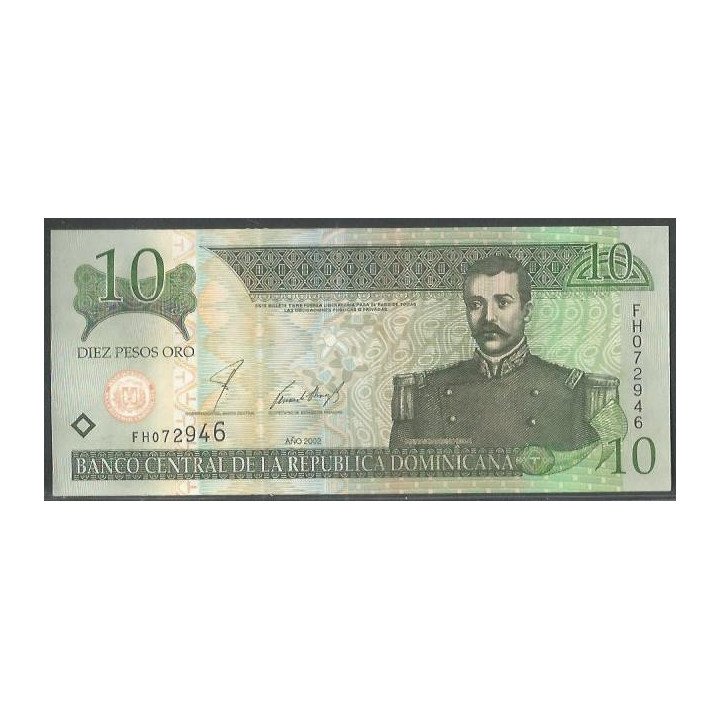 Rep. Dominicana 10 Pesos 2002 P168b